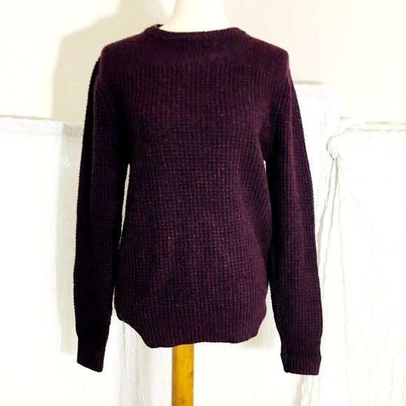 Cambridge Dry Goods Burgandy Wool Knit Sweater Size Small - Picture 1 of 7